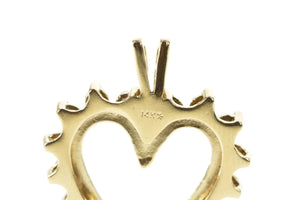 14K 0.72 Ctw Diamond Sapphire Classic Heart Pendant Yellow Gold