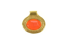 Load image into Gallery viewer, 18K Faith Etched Carnelian Words of Hope Love Pendant Yellow Gold