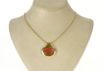 Load image into Gallery viewer, 18K Faith Etched Carnelian Words of Hope Love Pendant Yellow Gold