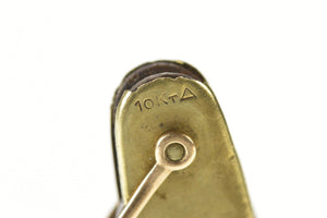 10K Victorian Ornate Pinstriped Pocket Utility Knife Pendant Yellow Gold