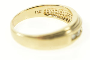 14K 0.40 Ctw Men's Classic Diamond Wedding Band Ring Size 12 Yellow Gold