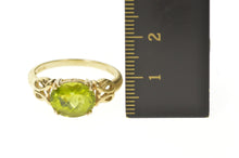 Load image into Gallery viewer, 10K Faceted Oval Peridot Scroll Filigree Ring Size 9.75 Yellow Gold