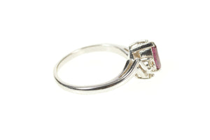 14K Marquise Ruby Diamond Accent Bypass Ring Size 7.75 White Gold