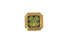 Load image into Gallery viewer, Gold Filled Four H 4H Enamel Clover 3rd Third Lapel Pin/Brooch