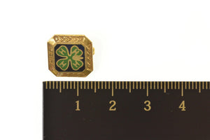 Gold Filled Four H 4H Enamel Clover 3rd Third Lapel Pin/Brooch