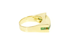 Load image into Gallery viewer, 18K 0.81 Ctw Emerald Diamond Squared Statement Ring Size 7 Yellow Gold