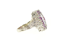 Load image into Gallery viewer, 14K Amethyst Branch Textured Statement Cocktail Ring Size 8.5 White Gold