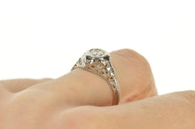 Load image into Gallery viewer, Platinum 1/3 Ct Art Deco Diamond Filigree Engagement Ring Size 6.75