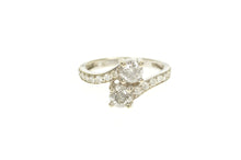 Load image into Gallery viewer, 14K 1.42 Ctw Two Diamond Bypass Engagement Ring Size 7.5 White Gold