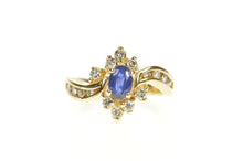 Load image into Gallery viewer, 14K 0.92 Ctw Natural Sapphire Diamond Engagement Ring Size 5 Yellow Gold