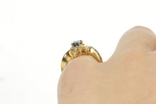 Load image into Gallery viewer, 14K 0.92 Ctw Natural Sapphire Diamond Engagement Ring Size 5 Yellow Gold