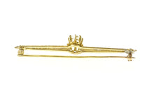 Load image into Gallery viewer, 14K Victorian Cushion Solitaire Ornate Bar Pin/Brooch Yellow Gold