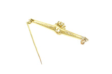 Load image into Gallery viewer, 14K Victorian Cushion Solitaire Ornate Bar Pin/Brooch Yellow Gold