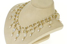 Load image into Gallery viewer, 14K Stephen Dweck Pearl Moonstone Fringe Necklace 15.25&quot; Yellow Gold
