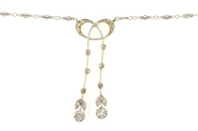 Load image into Gallery viewer, 14K 0.74 Ctw Edwardian Diamond Bow Drop Chain Necklace 15&quot; Yellow Gold