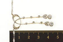 Load image into Gallery viewer, 14K 0.74 Ctw Edwardian Diamond Bow Drop Chain Necklace 15&quot; Yellow Gold