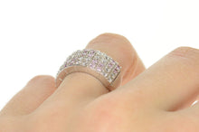 Load image into Gallery viewer, 10K Pave Pink &amp; White Cubic Zirconia Band Ring Size 7 White Gold