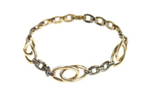 Load image into Gallery viewer, Gold Filled Retro Oval Squared Link Statement Chain Bracelet 6.25&quot;
