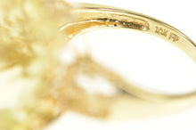 Load image into Gallery viewer, 10K Ornate Faceted Prasiolite Filigree Cocktail Ring Size 7 Yellow Gold