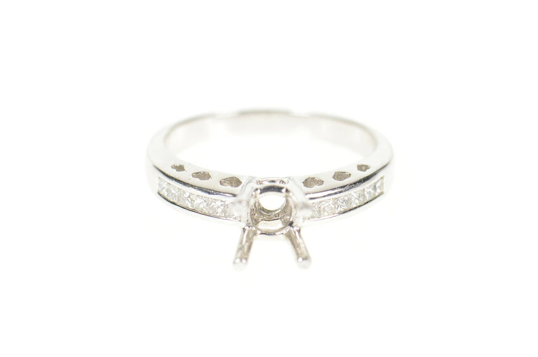 Platinum 0.24 Ctw Diamond Ornate Engagement Setting Ring Size 6.25