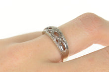 Load image into Gallery viewer, 14K White &amp; Fancy Brown Diamond Twist Band Ring Size 9 White Gold