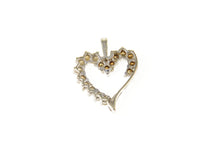 Load image into Gallery viewer, 10K Graduated Fancy Diamond Heart Love Symbol Pendant White Gold