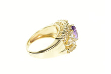 Load image into Gallery viewer, 10K Marquise Amethyst Graduated CZ Statement Ring Size 5.75 Yellow Gold