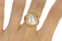 Load image into Gallery viewer, 14K Round Pearl Diamond Graduated Statement Ring Size 7.75 Yellow Gold