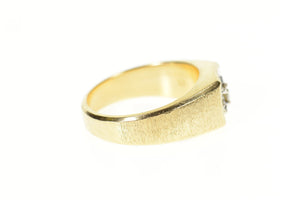 14K 0.20 Ctw Diamond Cluster Men's Wedding Ring Size 9.75 Yellow Gold