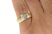 Load image into Gallery viewer, 14K 0.20 Ctw Diamond Cluster Men&#39;s Wedding Ring Size 9.75 Yellow Gold
