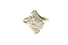 Load image into Gallery viewer, 18K 1940&#39;s Diamond Bypass Promise Engagement Ring Size 5 White Gold