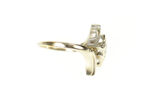 18K 1940's Diamond Bypass Promise Engagement Ring Size 5 White Gold