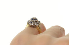Load image into Gallery viewer, 14K 0.83 Ctw Diamond Sapphire Flower Engagement Ring Size 5 White Gold