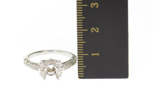 Load image into Gallery viewer, 14K 0.43 Ctw Diamond Engagement Semi Mount Setting Ring Size 7 White Gold