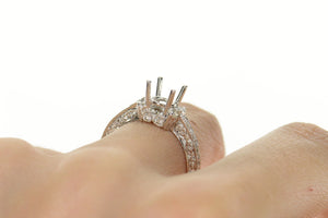 14K 0.43 Ctw Diamond Engagement Semi Mount Setting Ring Size 7 White Gold