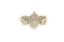 Load image into Gallery viewer, 10K Classic Diamond Cluster Encrusted Statement Ring Size 10 Yellow Gold