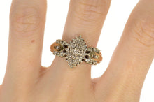 Load image into Gallery viewer, 10K Classic Diamond Cluster Encrusted Statement Ring Size 10 Yellow Gold