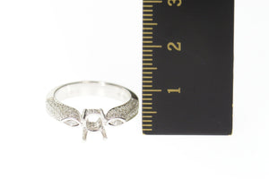 18K 0.51 Ctw Diamond Semi Mount Engagement Setting Ring Size 6.5 White Gold