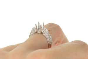 18K 0.51 Ctw Diamond Semi Mount Engagement Setting Ring Size 6.5 White Gold