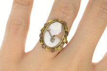 Load image into Gallery viewer, 14K Victorian Diamond Necklace Carved Cameo Ring Size 6.75 Yellow Gold