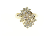 Load image into Gallery viewer, 14K 1.56 Ctw Retro Diamond Bypass Cluster Ring Size 11.75 Yellow Gold