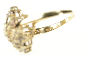 14K 1.56 Ctw Retro Diamond Bypass Cluster Ring Size 11.75 Yellow Gold