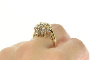 14K 1.56 Ctw Retro Diamond Bypass Cluster Ring Size 11.75 Yellow Gold
