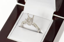 Load image into Gallery viewer, 18K 0.18 Ctw Diamond Semi Mount Engagement Setting Ring Size 6 White Gold