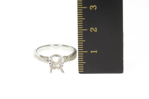 18K 0.18 Ctw Diamond Semi Mount Engagement Setting Ring Size 6 White Gold