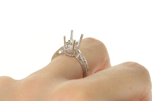 18K 0.18 Ctw Diamond Semi Mount Engagement Setting Ring Size 6 White Gold