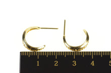 Load image into Gallery viewer, 14K Greek Key Wave Pattern Semi Hoop Earrings Yellow Gold