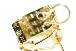 10K 1.08 Ctw Diamond Channel Semi Hoop French Clip Earrings Yellow Gold