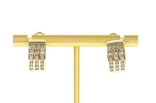 Load image into Gallery viewer, 10K 1.08 Ctw Diamond Channel Semi Hoop French Clip Earrings Yellow Gold
