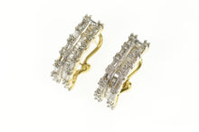 Load image into Gallery viewer, 10K 1.34 Ctw Diamond Encrusted Hoop French Clip Earrings Yellow Gold
